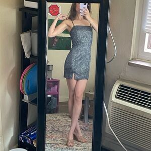 Glittery iridescent mini dress